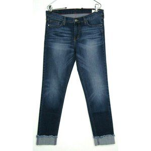 Angry Rabbit Women's Premium 5 Pocket Cuffed Cropped Jeans Dark Wash Size 30/11